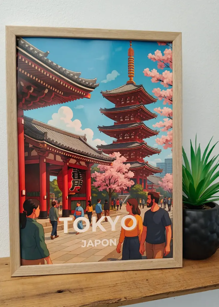 Affiche Tokyo Traditionnel – Temple Sensō-ji, Japon