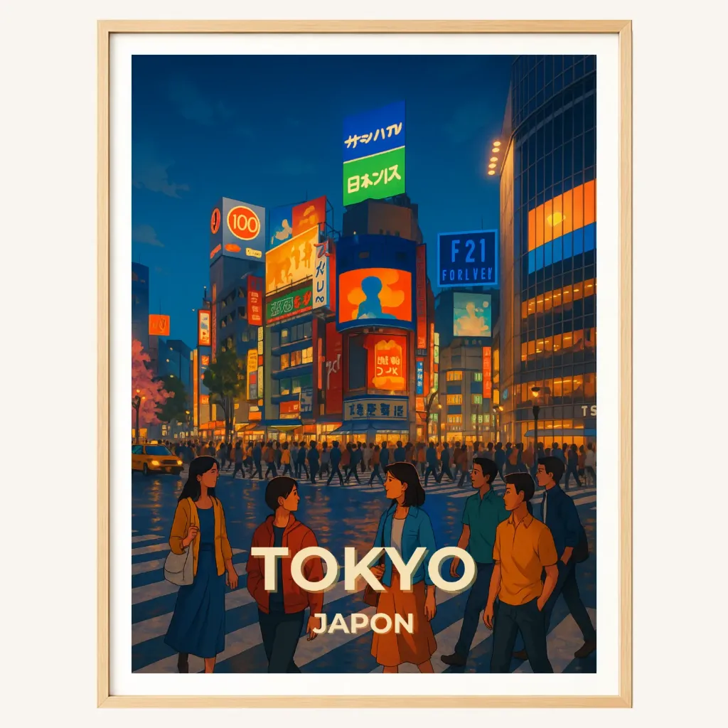 Affiche Tokyo Moderne – Shibuya, Japon (A4)